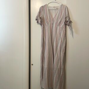 Listicle Striped V-Neck Maxi Dress